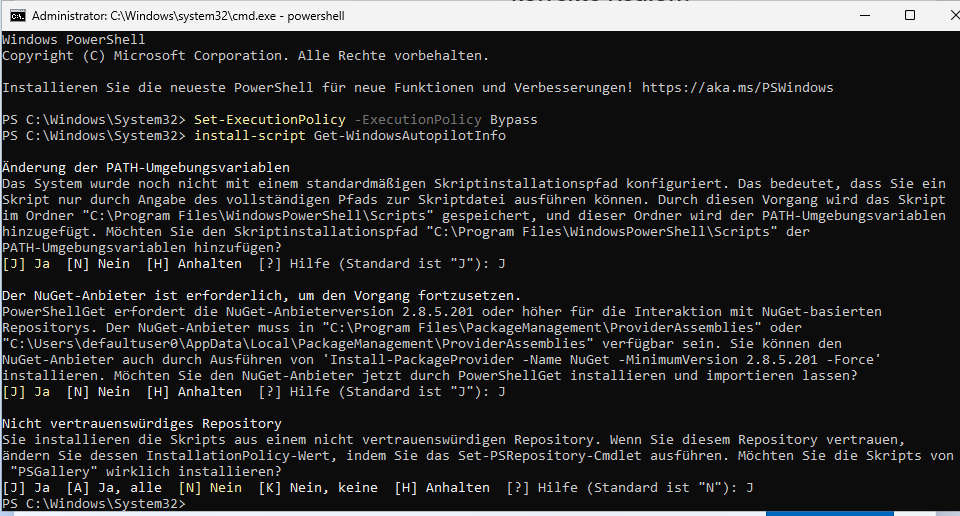 Autopilot VM Hardware Hash ohne OOBE Github page von Jörg Menne